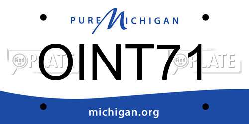 OINT71 Michigan License Plate
