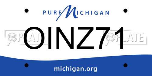 OINZ71 Michigan License Plate