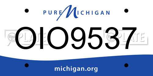 OIO9537 Michigan License Plate