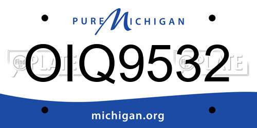 OIQ9532 Michigan License Plate