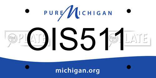 OIS511 Michigan License Plate