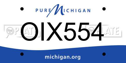 OIX554 Michigan License Plate