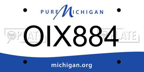 OIX884 Michigan License Plate