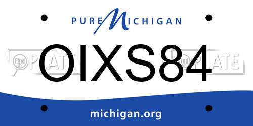 OIXS84 Michigan License Plate