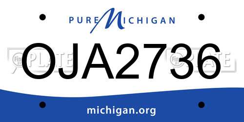 OJA2736 Michigan License Plate