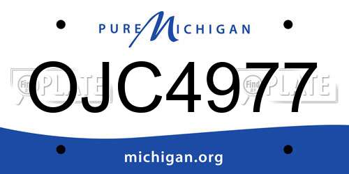 OJC4977 Michigan License Plate