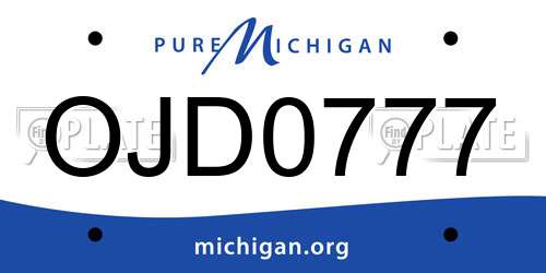 OJD0777 Michigan License Plate