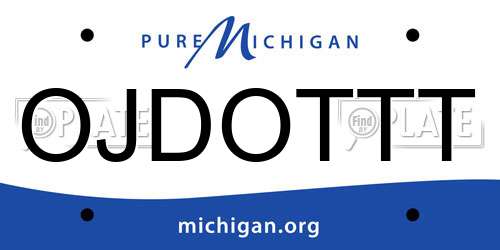 OJDOTTT Michigan License Plate