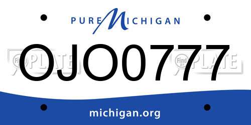 OJO0777 Michigan License Plate