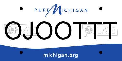 OJOOTTT Michigan License Plate