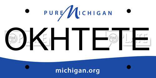 OKHTETE Michigan License Plate