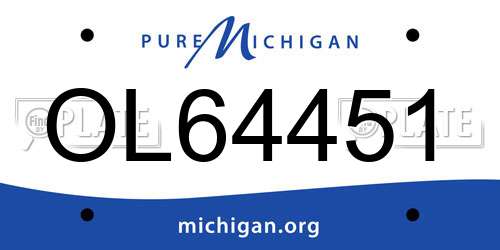 OL64451 Michigan License Plate