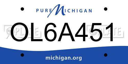 OL6A451 Michigan License Plate