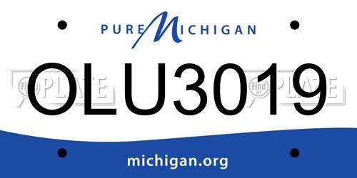 OLU3019 Michigan License Plate