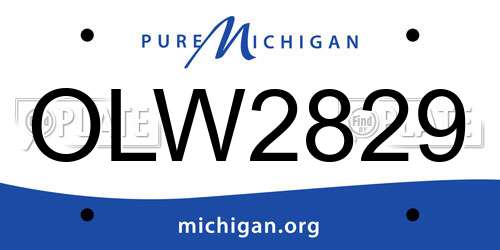 OLW2829 Michigan License Plate