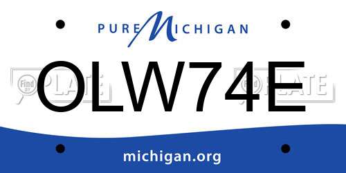 OLW74E Michigan License Plate