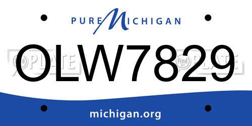 OLW7829 Michigan License Plate