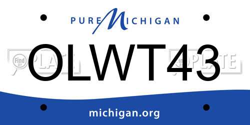 OLWT43 Michigan License Plate