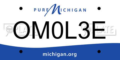 OM0L3E Michigan License Plate