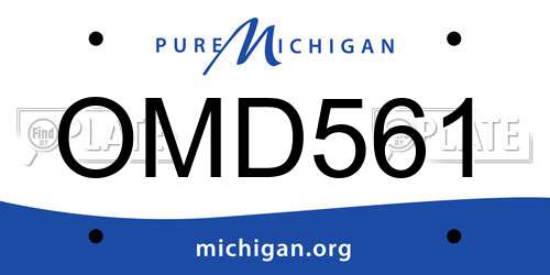 OMD561 Michigan License Plate