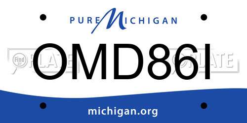 OMD86I Michigan License Plate