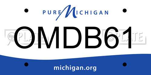 OMDB61 Michigan License Plate