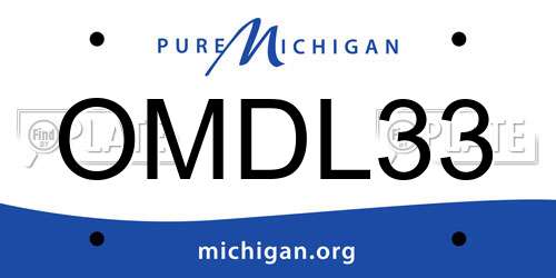 OMDL33 Michigan License Plate