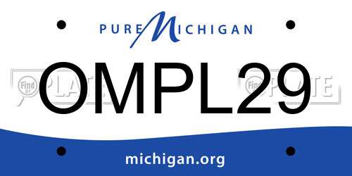 OMPL29 Michigan License Plate