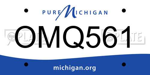 OMQ561 Michigan License Plate