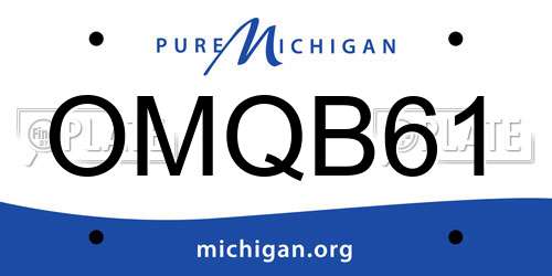 OMQB61 Michigan License Plate