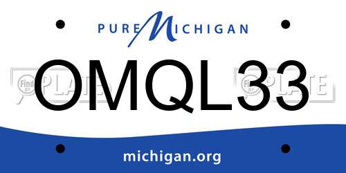OMQL33 Michigan License Plate