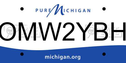 OMW2YBH Michigan License Plate