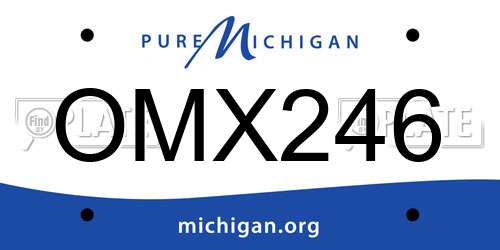 OMX246 Michigan License Plate