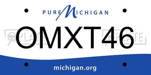 OMXT46 Michigan License Plate