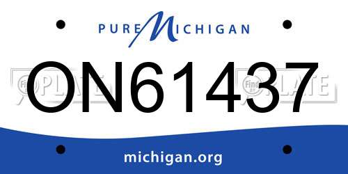 ON61437 Michigan License Plate