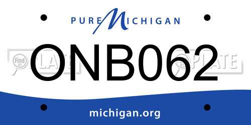 ONB062 Michigan License Plate