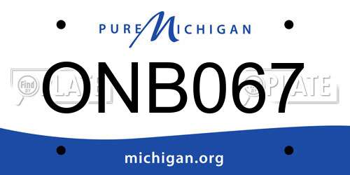 ONB067 Michigan License Plate