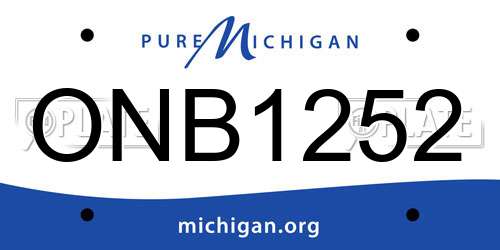 ONB1252 Michigan License Plate