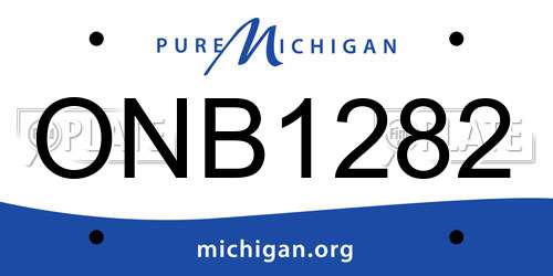 ONB1282 Michigan License Plate