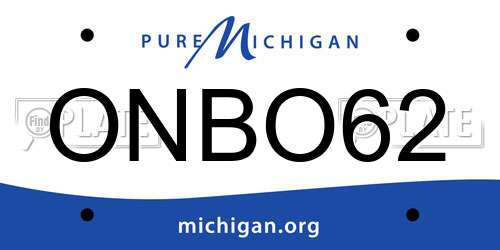 ONBO62 Michigan License Plate