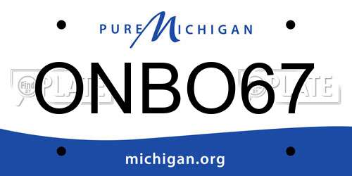ONBO67 Michigan License Plate