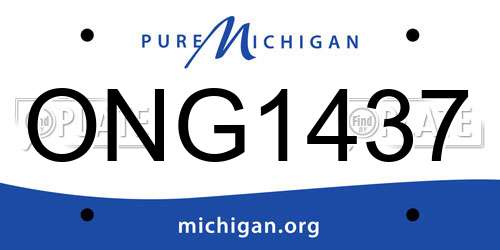ONG1437 Michigan License Plate
