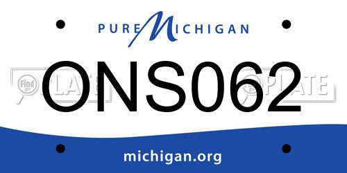 ONS062 Michigan License Plate
