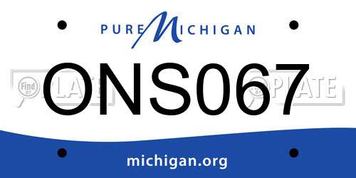 ONS067 Michigan License Plate