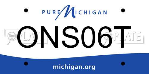 ONS06T Michigan License Plate