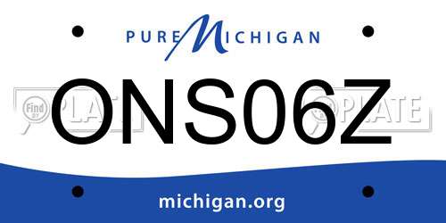 ONS06Z Michigan License Plate