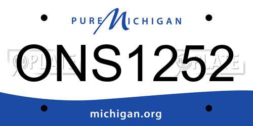 ONS1252 Michigan License Plate
