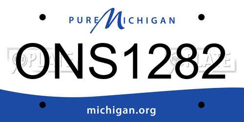 ONS1282 Michigan License Plate
