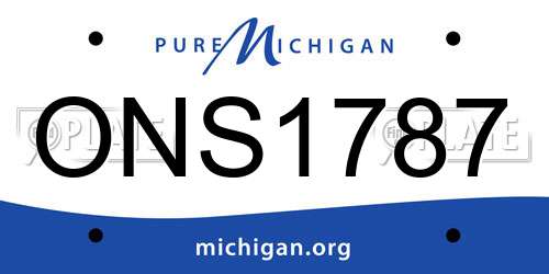 ONS1787 Michigan License Plate
