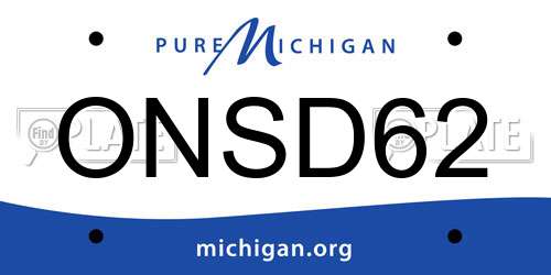 ONSD62 Michigan License Plate